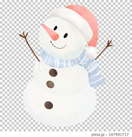 Watercolor Snowman Christmas Decoration 107991717