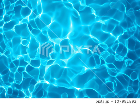 透明な水の波紋青い水面 透明な水の波紋青い水面 107991892