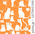 かわいい猫のシームレスパターン 107993390