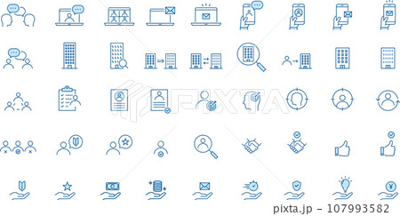 2色の青のビジネスに関するアイコンセット 107993582