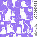 かわいい猫のシームレスパターン 107993651