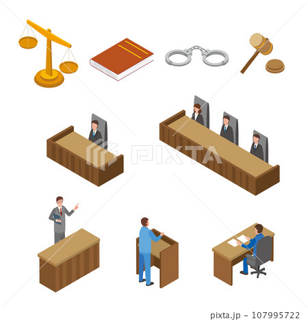 裁判や法律のイラストセット 107995722