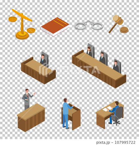 裁判や法律のイラストセット 107995722