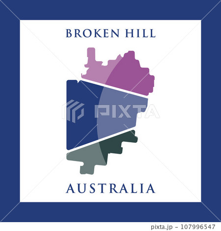 Map Of Broken Hill City Geometric Creative Logoのイラスト素材 [107996547] - PIXTA