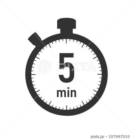 5分のタイマー・ストップウォッチのイラスト素材 107997010