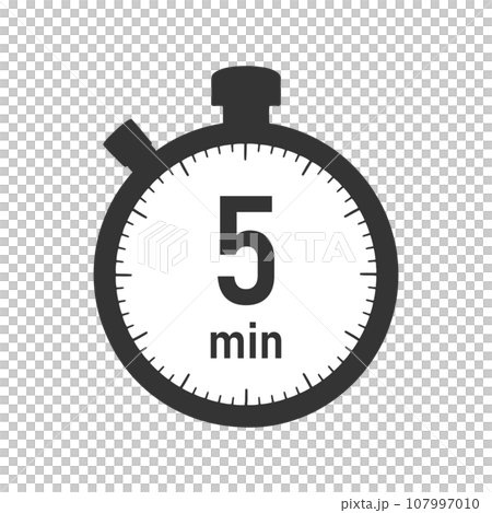 5分のタイマー・ストップウォッチのイラスト素材 107997010