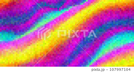Pixel rainbow waves pattern. Abstract seamless pixelart mosaic in vivid colors 107997104