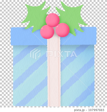 Cute pastel blue gift box 107997883