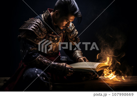 日本の鎧兜姿の侍 107998669