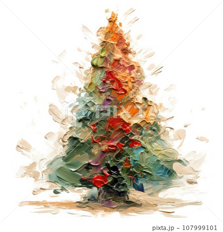 Decorative Christmas Tree isolated on white background 107999101
