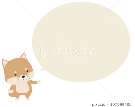 案内する柴犬。吹き出し付き 案内する柴犬。吹き出し付き 107999406