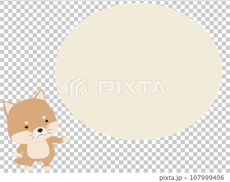 案内する柴犬。吹き出し付き 案内する柴犬。吹き出し付き 107999406