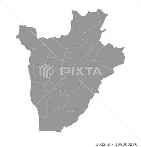 Burundi map with administrative divisions. Vector illustrations. 108000270