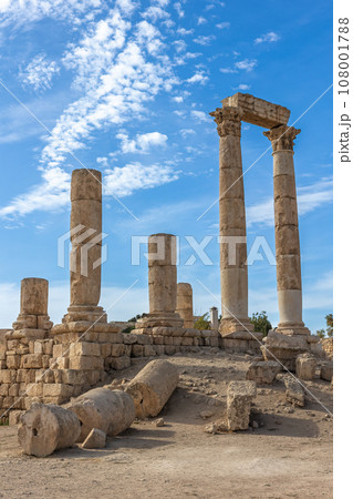 The Roman Temple of Hercules at the Amman Citadel . Jordan. The Roman Temple of Hercules at the Amman Citadel . Jordan. 108001788