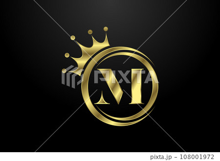 English alphabet with a crown. Royal, King, queen luxury symbol. Font emblem. Vector illustration 108001972
