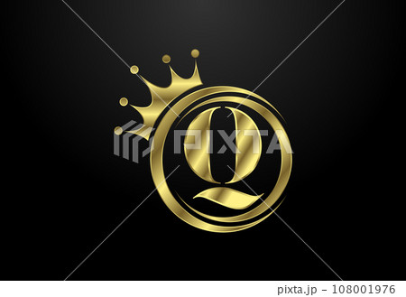 English alphabet with a crown. Royal, King, queen luxury symbol. Font emblem. Vector illustration 108001976