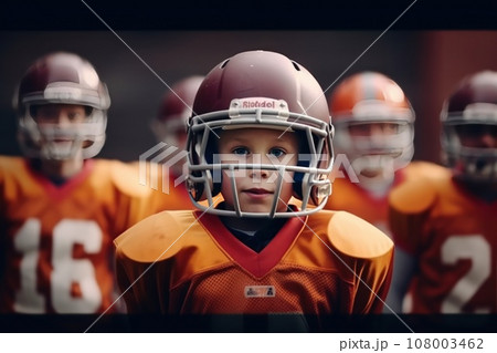 Coach explaining the game plan for kids team 108003462