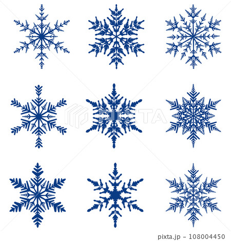 様々な雪の結晶のセット 108004450