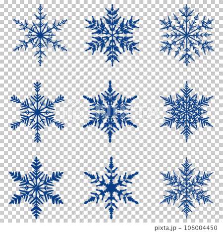 様々な雪の結晶のセット 108004450