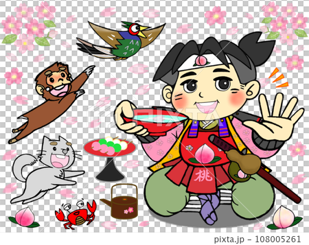 桃太郎伝_春は花見で桜酒_花より団子かな 桃太郎伝_春は花見で桜酒_花より団子かな 108005261