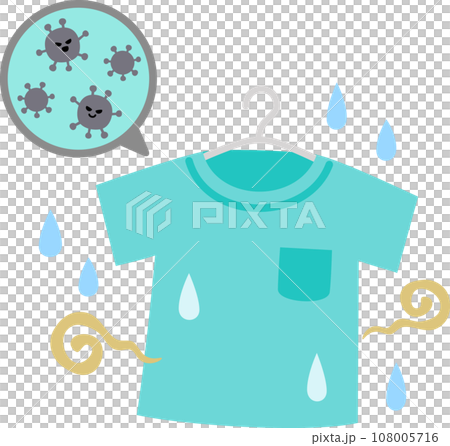 半乾的衣物和散發惡臭的細菌的圖像 半乾的衣物和散發惡臭的細菌的圖像 108005716