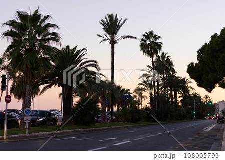 フランス、ニースの夕方の風景 108005793