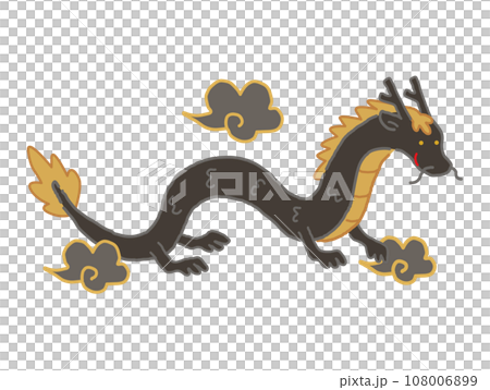 Black dragon illustration material 108006899