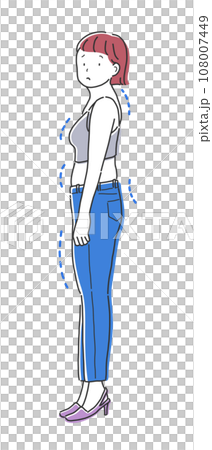 Chubby woman's whole body illustration material Chubby woman's whole body illustration material 108007449