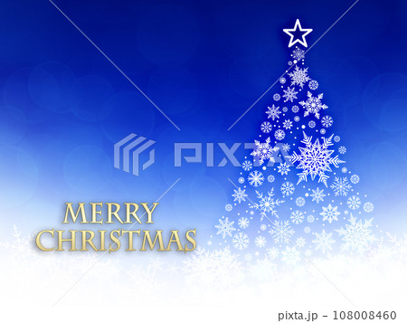 雪の結晶のクリスマスツリーのイラスト背景 雪の結晶のクリスマスツリーのイラスト背景 108008460
