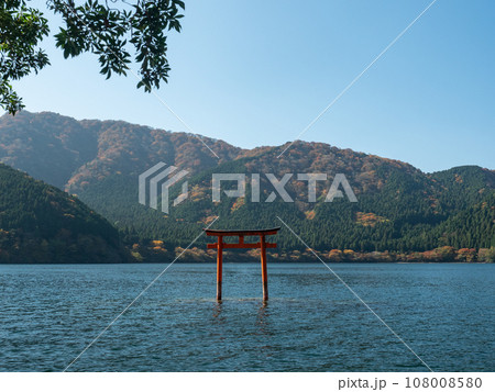 九頭龍神社の湖上の鳥居 108008580