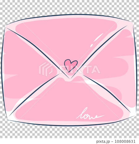 Illustration of pink letter and envelope  108008631