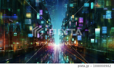 Generative AI, Cyberspace: Capture the digital realm through abstract photography 108008982