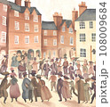 19世紀ヨーロッパの街並みイラスト2（水彩イラスト風） 108009684