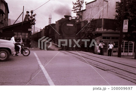 昭和40年　D51牽引貨物列車　北海道　手宮線　小樽　古い写真　記録写真 108009697