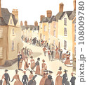 19世紀ヨーロッパの街並みイラスト3（水彩イラスト風） 108009780