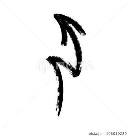 Grunge arrow. Brush painted arrow with marker texture. Vector illustration Grunge arrow. Brush painted arrow with marker texture. Vector illustration 108010229