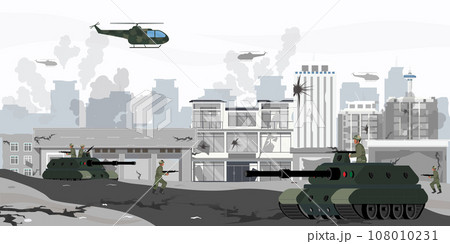 View of the combat zone of a soldier. View of the combat zone of a soldier. 108010231