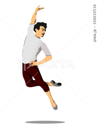 Modern ballet dancers colored 3d illustration. Modern ballet dancers colored 3d illustration. 108010516