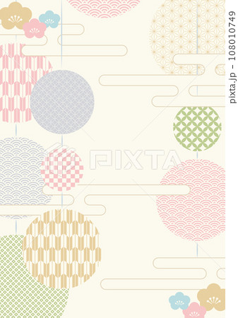 背景素材:日本の伝統的な柄を集めた風景 背景素材:日本の伝統的な柄を集めた風景 108010749