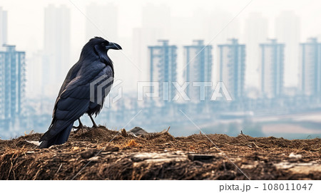 野生のカラス 背景素材 野生のカラス 背景素材 108011047