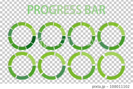 シンプルな緑のグラデーションのプログレスバー、インフォグラフィック 108011102