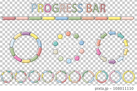 Simple and colorful progress bar, infographic 108011110