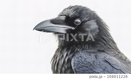 カラス　白背景 108011226