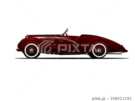 1950's Luxury Cabriolet on isolated white background. 1950's Luxury Cabriolet on isolated white background. 108011291