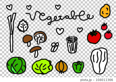 簡單可愛的蔬菜插畫集 108011366
