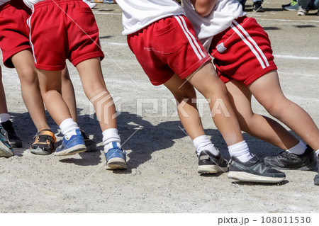 園児たちによる綱引きイメージ【秋の運動会】 園児たちによる綱引きイメージ【秋の運動会】 108011530