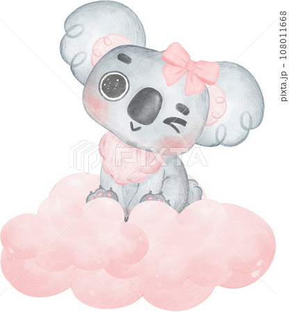 Adorable Baby Koala for Baby Shower and Nursery - Watercolor Art 108011668