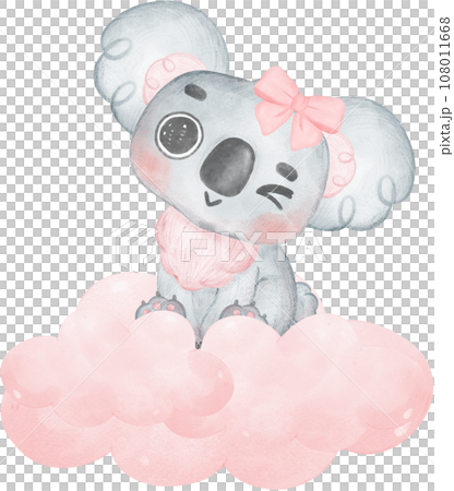 Adorable Baby Koala for Baby Shower and Nursery - Watercolor Art 108011668