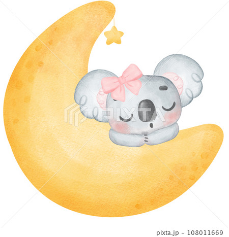 Adorable Baby Koala for Baby Shower and Nursery - Watercolor Art 108011669