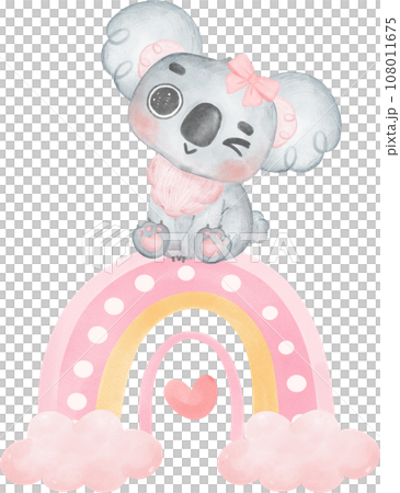Adorable Baby Koala for Baby Shower and Nursery - Watercolor Art 108011675